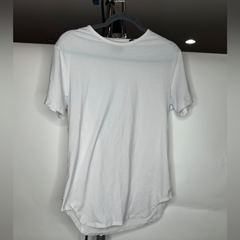 Cuts elongated white T-Shirt, Sz M